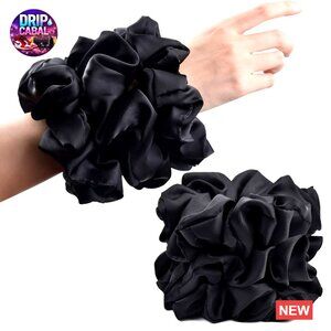 Oversized Satin Scrunchies Set of 6 Jumbo Thick Elastic Hair Ties Y2K Chic